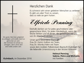 Anzeige von Elfriede Penning von MGO