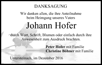 Anzeige von Johann Hofer von MGO