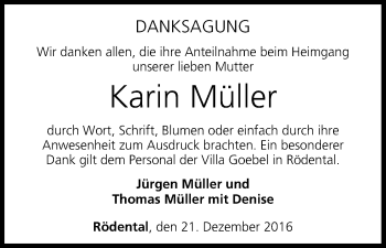 Anzeige von Karin Müller von MGO