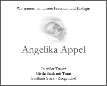 Anzeige von Angelika Appel von MGO