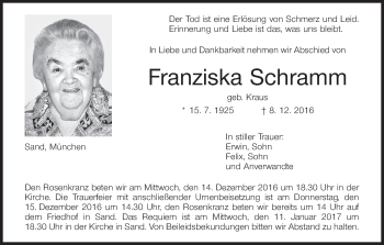 Anzeige von Franziska Schramm von MGO