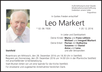 Anzeige von Leo Markert von MGO