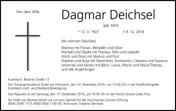 Anzeige von Dagmar Deichsel von MGO