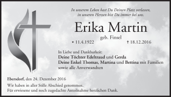 Anzeige von Erika Martin von MGO