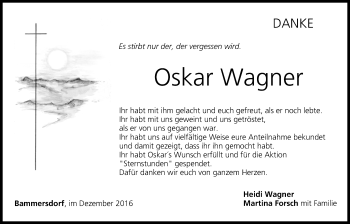 Anzeige von Oskar Wagner von MGO