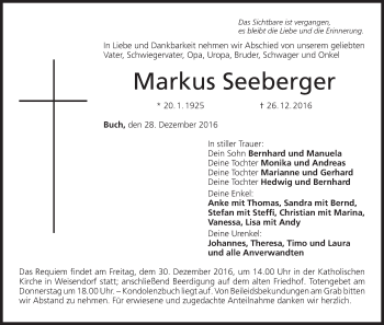 Anzeige von Markus Seeberger von MGO