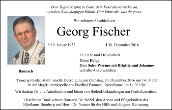 Anzeige von Georg Fischer von MGO