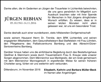 Anzeige von Jürgen Rebhan von MGO