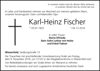 Anzeige von Karl-Heinz Fischer von MGO
