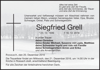 Anzeige von Siegfried Grell von MGO