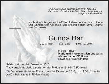 Anzeige von Gunda Bär von MGO