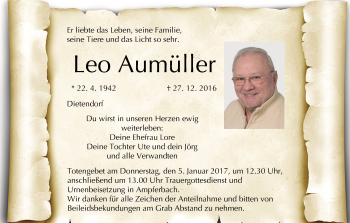 Anzeige von Leo Aumüller von MGO