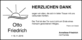 Anzeige von Otto Friedrich von MGO