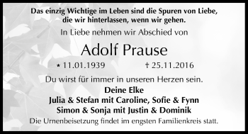 Anzeige von Adolf Prause von MGO