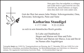 Anzeige von Katharina Staudigel von MGO