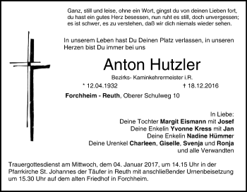 Anzeige von Anton Hutzler von MGO