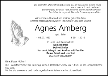 Anzeige von Agnes Amberg von MGO