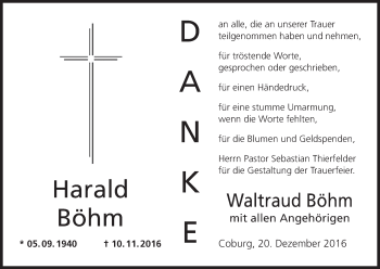 Anzeige von Harald Böhm von MGO