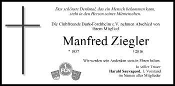 Anzeige von Manfred Ziegler von MGO