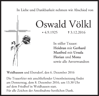 Anzeige von Oswald Völkl von MGO