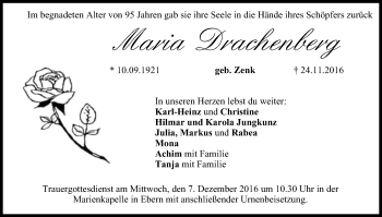 Anzeige von Maria Drachenberg von MGO
