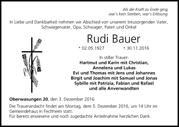 Anzeige von Rudi Bauer von MGO