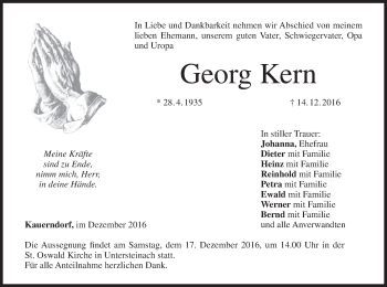 Anzeige von Georg Kern von MGO
