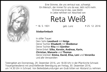 Anzeige von Reta Weiß von MGO