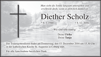 Anzeige von Diether Scholz von MGO
