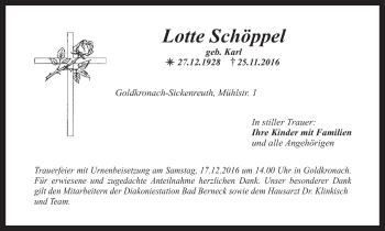 Anzeige von Lotte Schöppel von MGO