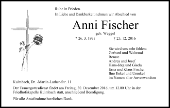 Anzeige von Anni Fischer von MGO
