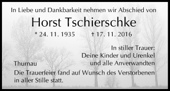 Anzeige von Horst Tschierschke von MGO