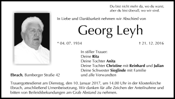 Anzeige von Georg Leyh von MGO