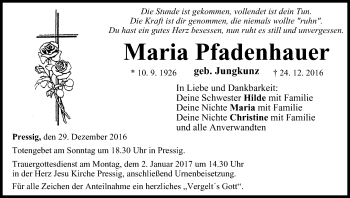 Anzeige von Maria Pfadenhauer von MGO