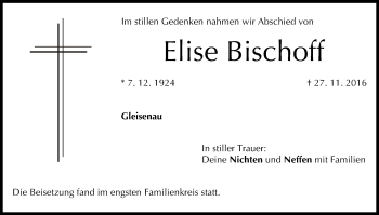 Anzeige von Elise Bischoff von MGO