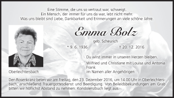 Anzeige von Emma Bolz von MGO