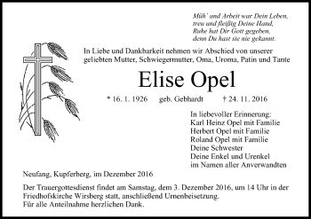 Anzeige von Elise Opel von MGO