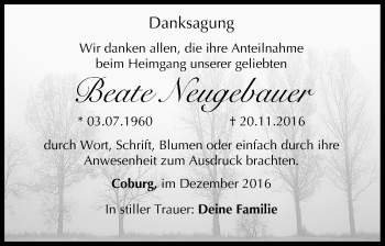 Anzeige von Beate Neugebauer von MGO