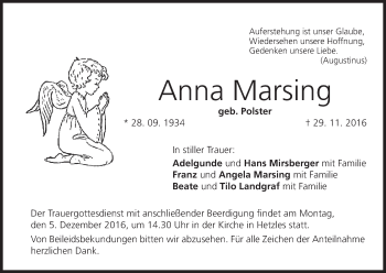 Anzeige von Anna Marsing von MGO