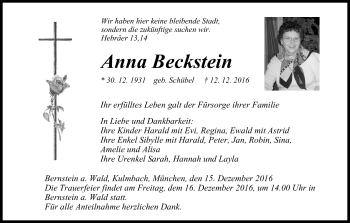 Anzeige von Anna Reckstein von MGO