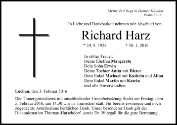 Anzeige von Richard Harz von MGO