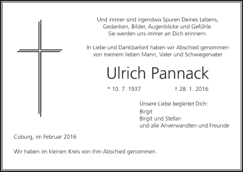 Anzeige von Ulrich Pannack von MGO