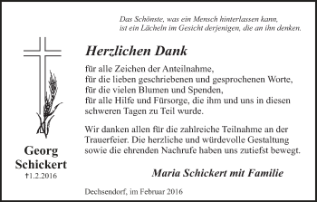 Anzeige von Georg Schickert von MGO