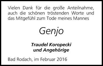 Anzeige von Genjo Koropecki von MGO