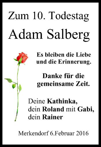 Anzeige von Adam Salberg von MGO