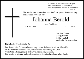 Anzeige von Johanna Berold von MGO