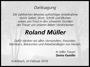 Anzeige von Roland Müller von MGO