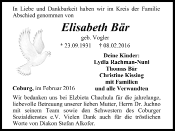 Anzeige von Elisabeth Bär von MGO
