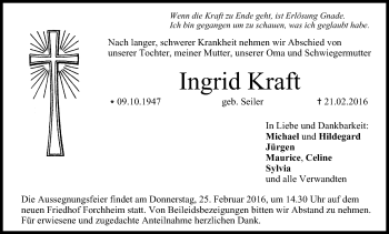 Anzeige von Ingrid Kraft von MGO