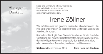Anzeige von Irene Zöllner von MGO